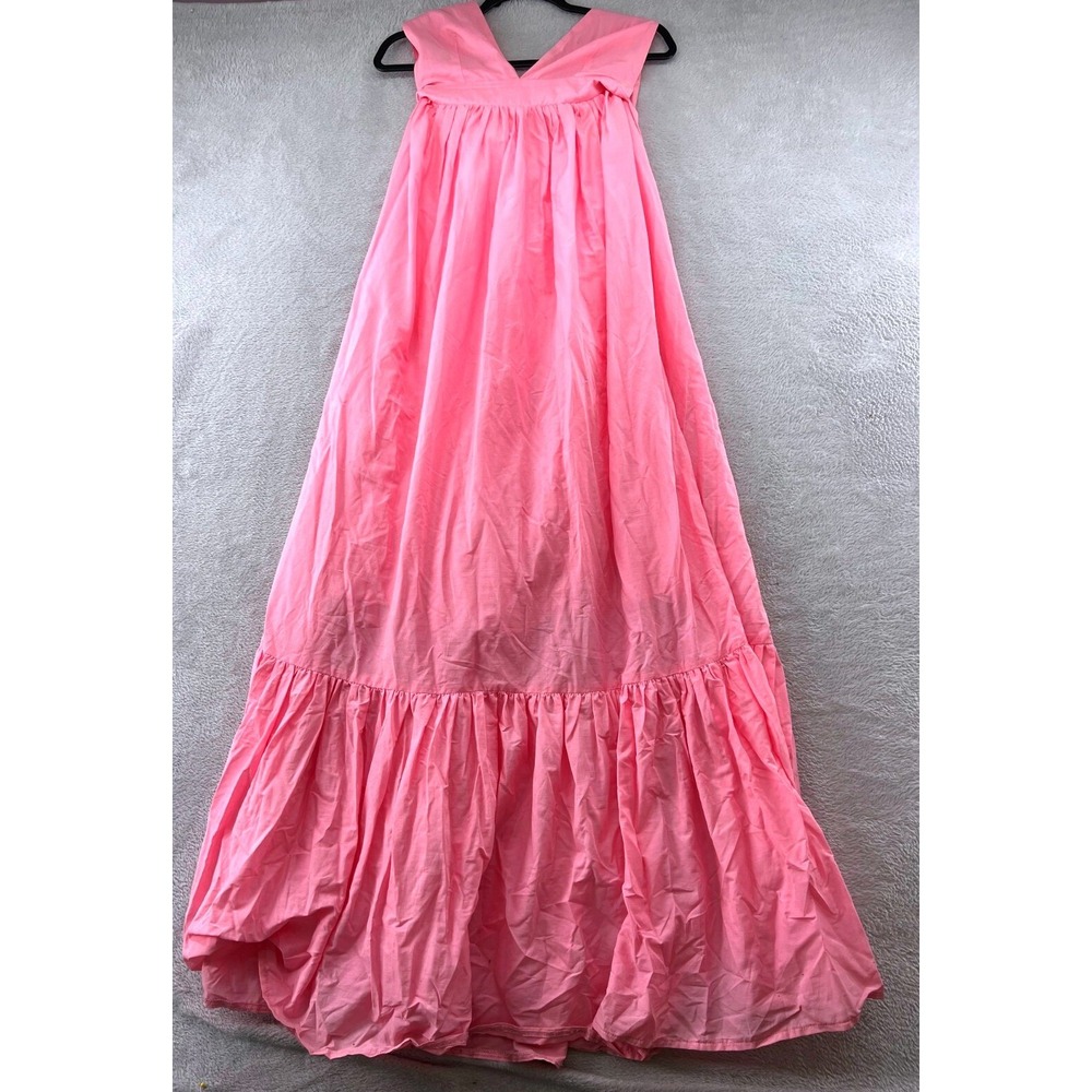 Alamour The Label Dress Women's XS Pink Maxi Sleeveless V-Neck Tiered Ruffle